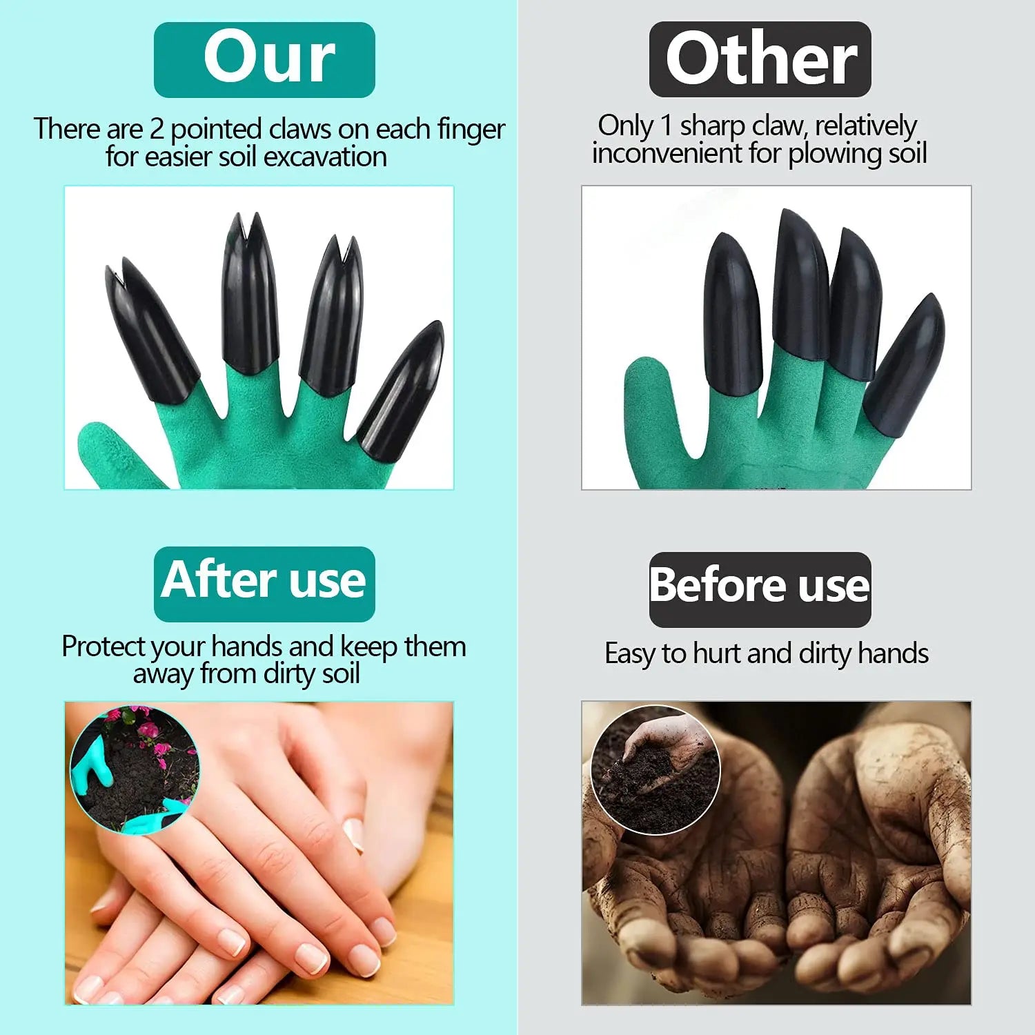 Professional Gardening Gloves with Claws 
